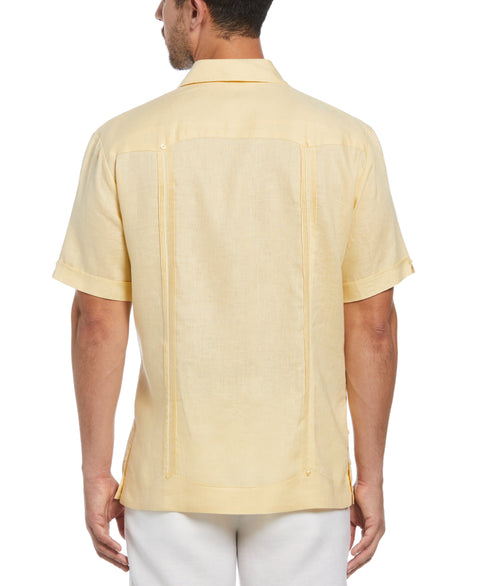 Big and Tall 100% Linen Short Sleeve 4 Pocket Guayabera (Banana Crepe) 