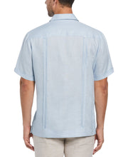 Big and Tall 100% Linen Short Sleeve 4 Pocket Guayabera (Cashmere Blue) 