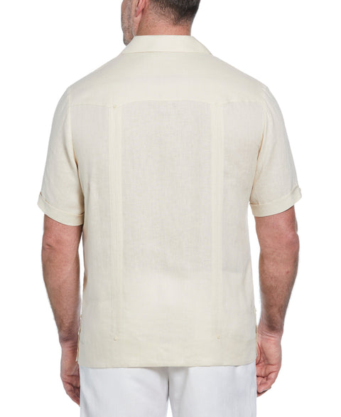 Big & Tall 100% Linen Classic Guayabera Shirt - Short Sleeve (Whitecap Gray) 