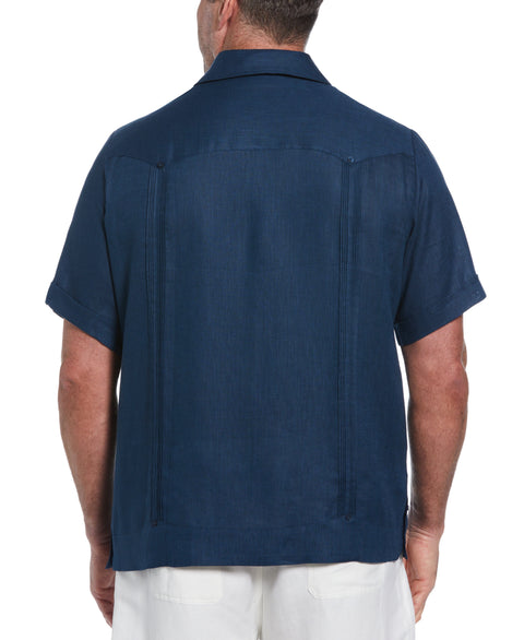Big & Tall 100% Linen Classic Guayabera Shirt - Short Sleeve (Titan) 