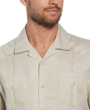 Big and Tall 100% Linen Short Sleeve 4 Pocket Guayabera (Natural Linen) 