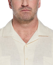 Big & Tall 100% Linen Classic Guayabera Shirt - Short Sleeve (Whitecap Gray) 