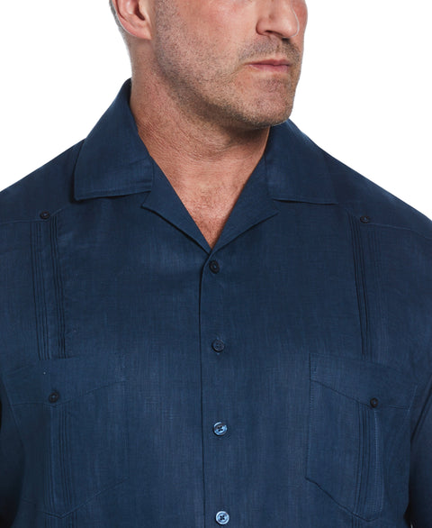 Big & Tall 100% Linen Classic Guayabera Shirt - Short Sleeve (Titan) 