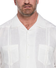 Big and Tall 100% Linen Short Sleeve 4 Pocket Guayabera (Bright White) 