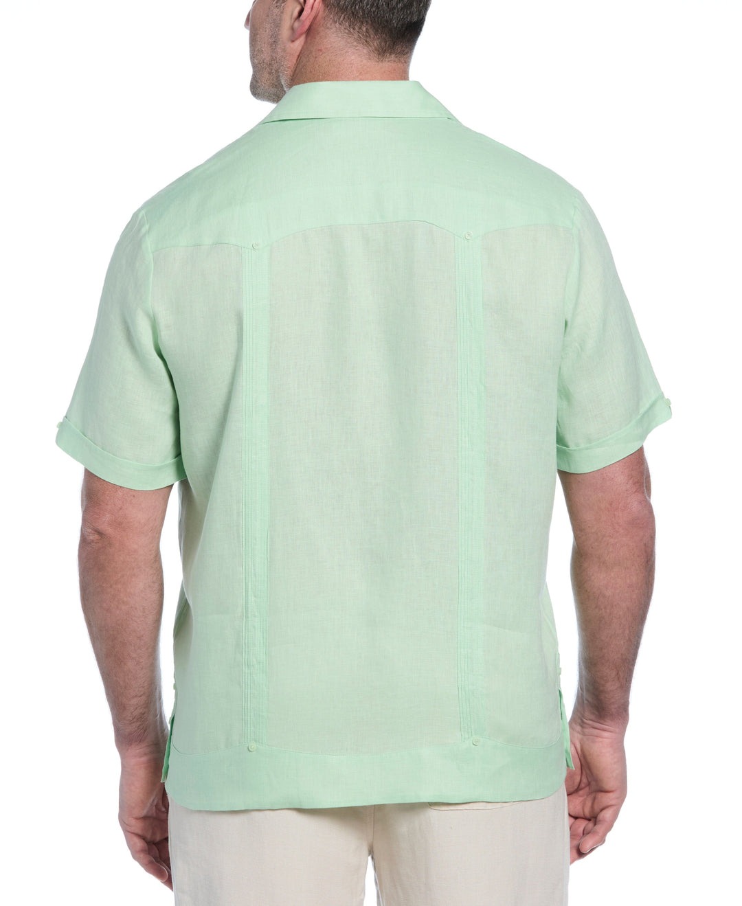 Linen Guayabera Shirt (Pastel Green) 