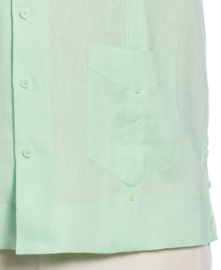Linen Guayabera Shirt (Pastel Green) 