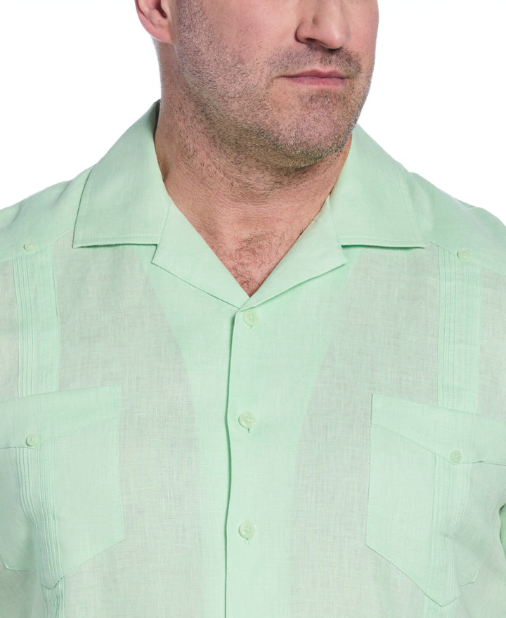 Linen Guayabera Shirt (Pastel Green) 