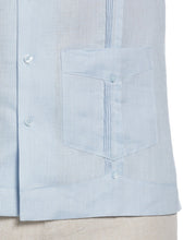 Big and Tall 100% Linen Short Sleeve 4 Pocket Guayabera (Cashmere Blue) 