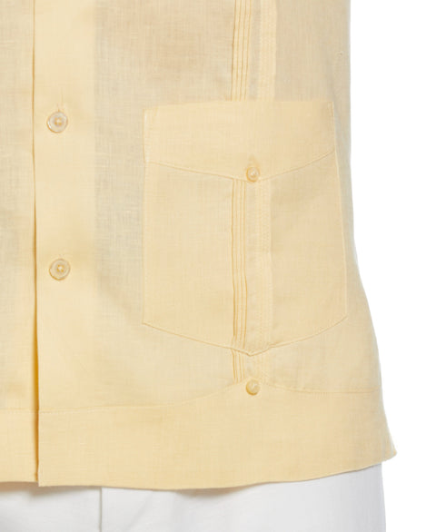 Big and Tall 100% Linen Short Sleeve 4 Pocket Guayabera (Banana Crepe) 