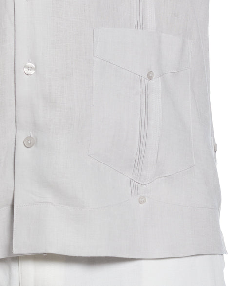 Big & Tall 100% Linen Classic Guayabera Shirt - Short Sleeve (Micro Chip) 