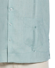 Big & Tall 100% Linen Classic Guayabera Shirt - Short Sleeve (Blue Surf) 