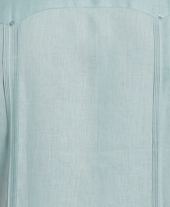 Linen Guayabera Shirt (Blue Surf) 