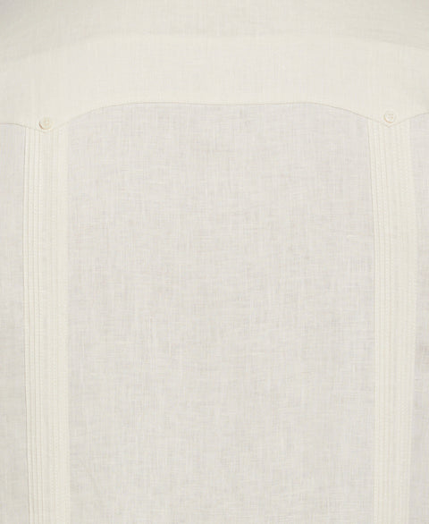 Big & Tall 100% Linen Classic Guayabera Shirt - Short Sleeve (Whitecap Gray) 