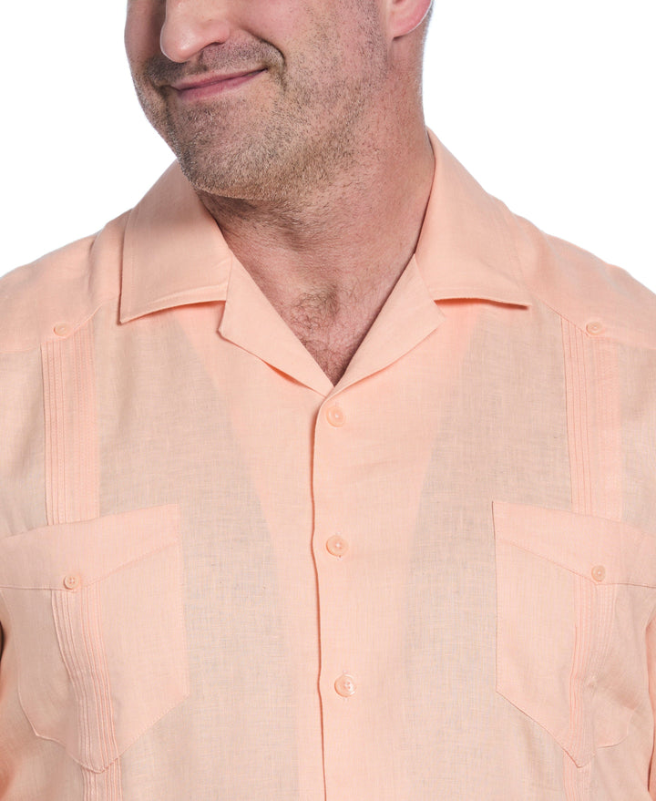 Linen Guayabera Shirt (Peach Parfait) 