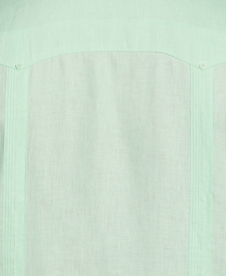 Linen Guayabera Shirt (Pastel Green) 