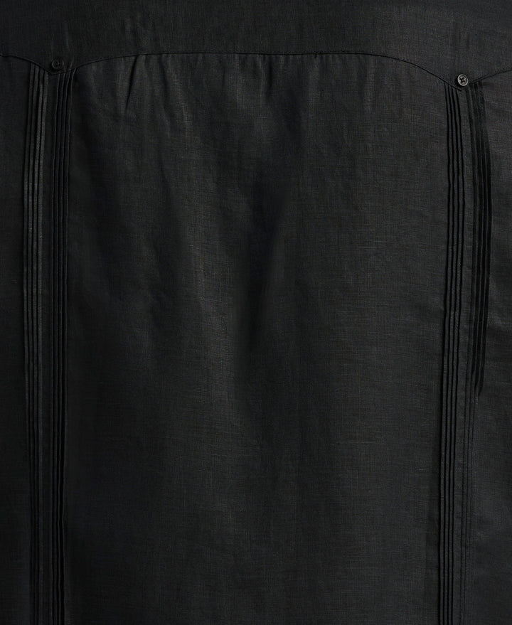 Linen Guayabera Shirt (Jet Black) 