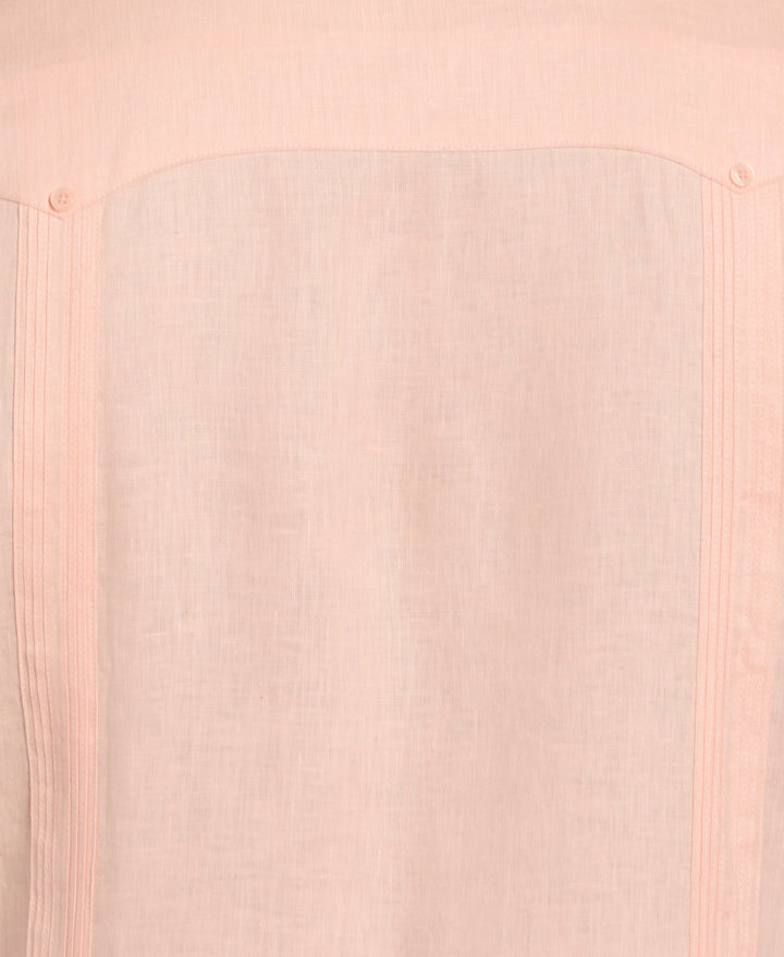 Linen Guayabera Shirt (Peach Parfait) 