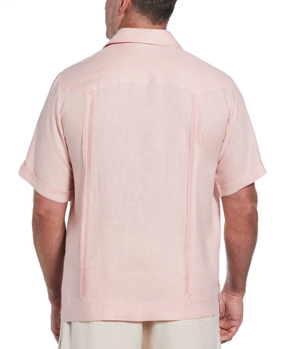 Linen Guayabera Shirt (Silver Pink) 