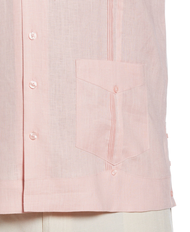 Linen Guayabera Shirt (Silver Pink) 