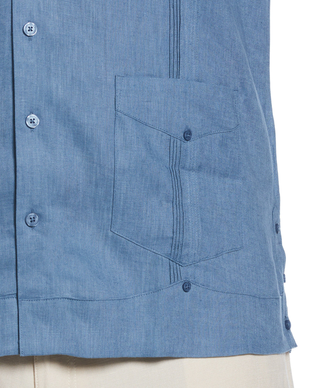 Linen Guayabera Shirt (Captains Blue) 
