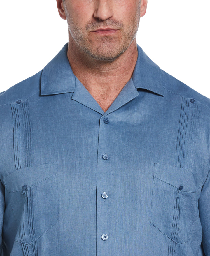 Linen Guayabera Shirt (Captains Blue) 