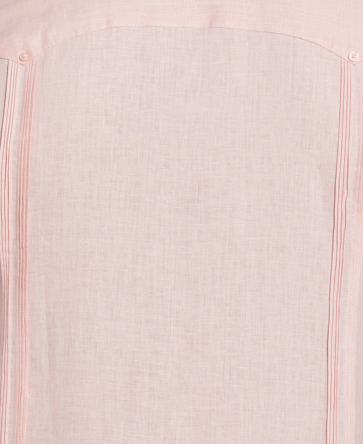 Linen Guayabera Shirt (Silver Pink) 