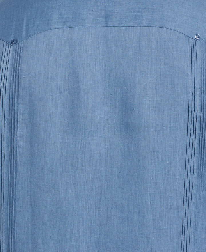 Linen Guayabera Shirt (Captains Blue) 