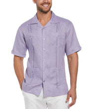 Big and Tall 100% Linen Short Sleeve 4 Pocket Guayabera (Heirloom Lilac) 