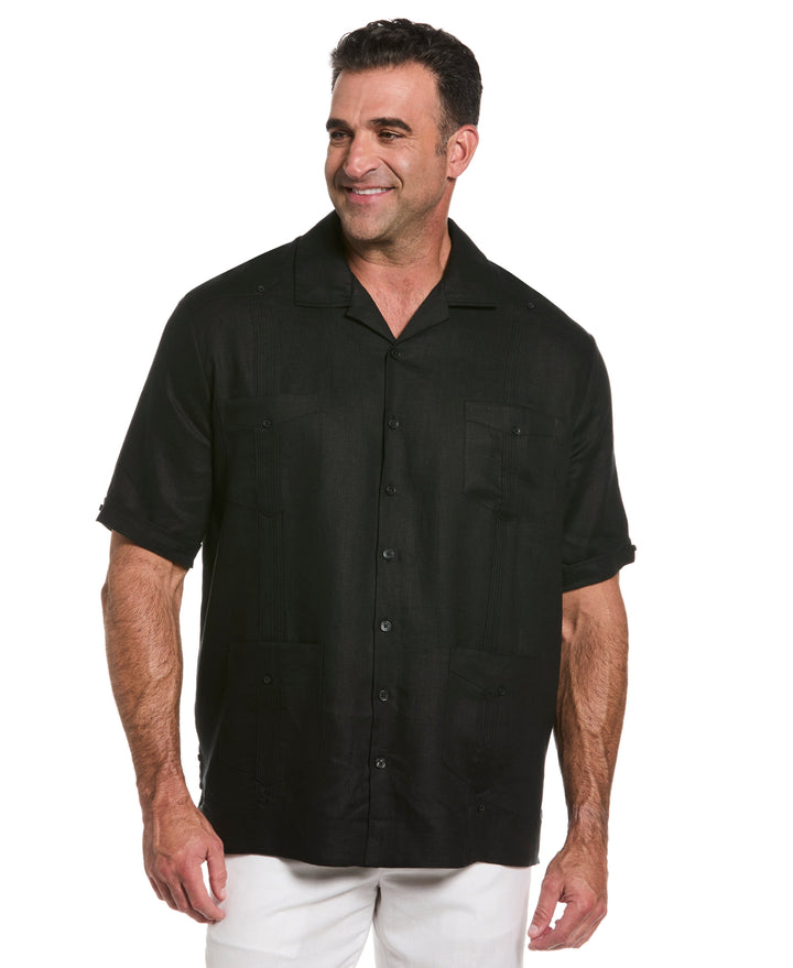 Linen Guayabera Shirt (Jet Black) 