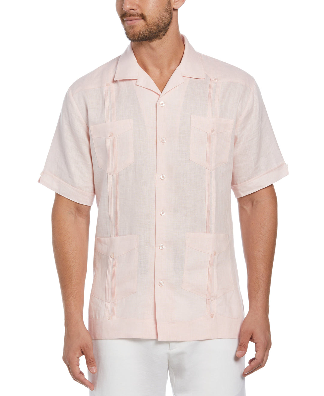 Linen Guayabera Shirt (Pink Dogwood) 