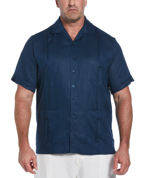 Big & Tall 100% Linen Classic Guayabera Shirt - Short Sleeve (Titan) 