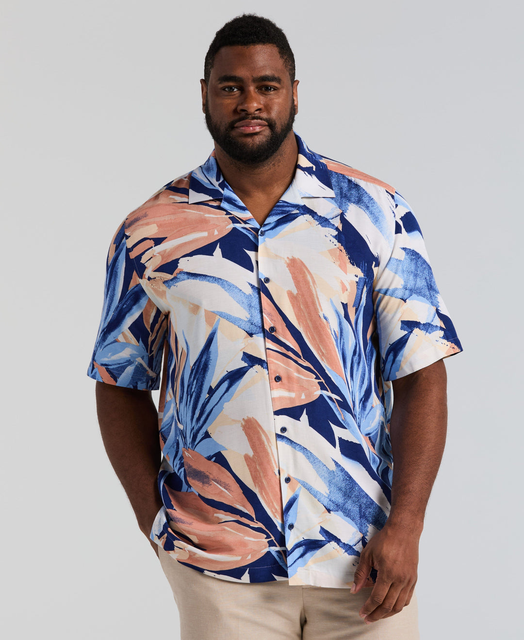 Big & Tall Abstract Print Shirt (Bellwether Bl) 