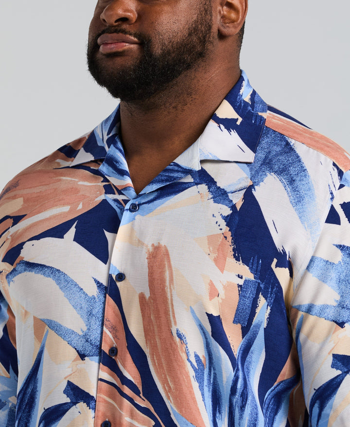 Big & Tall Abstract Print Shirt (Bellwether Bl) 