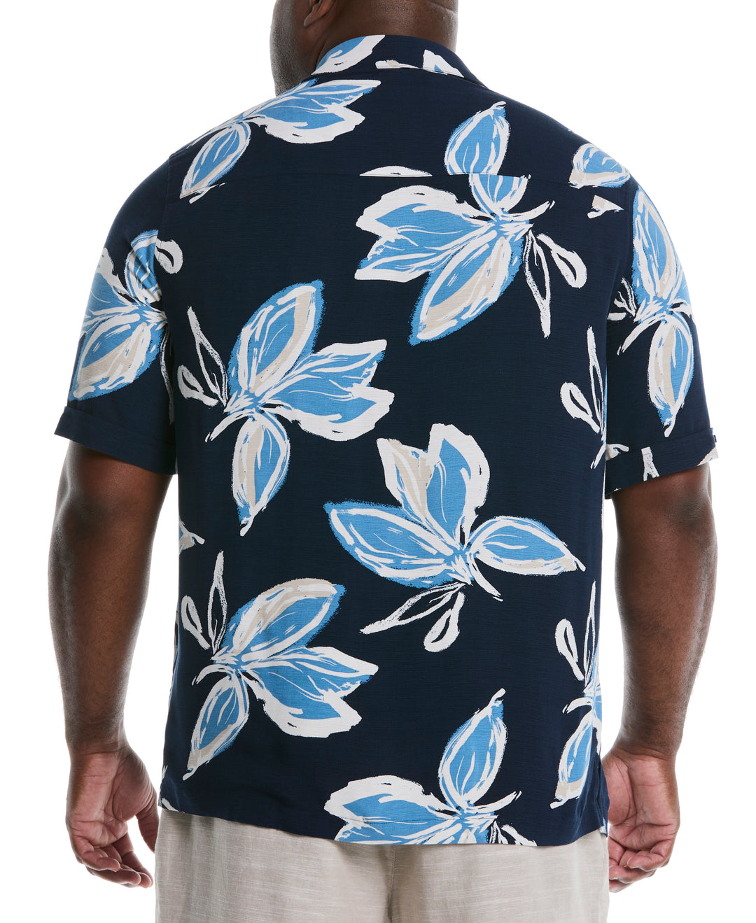 Big & Tall Tropical Print Shirt (Dress Blues) 
