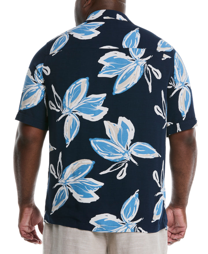 Big & Tall Tropical Print Shirt (Dress Blues) 