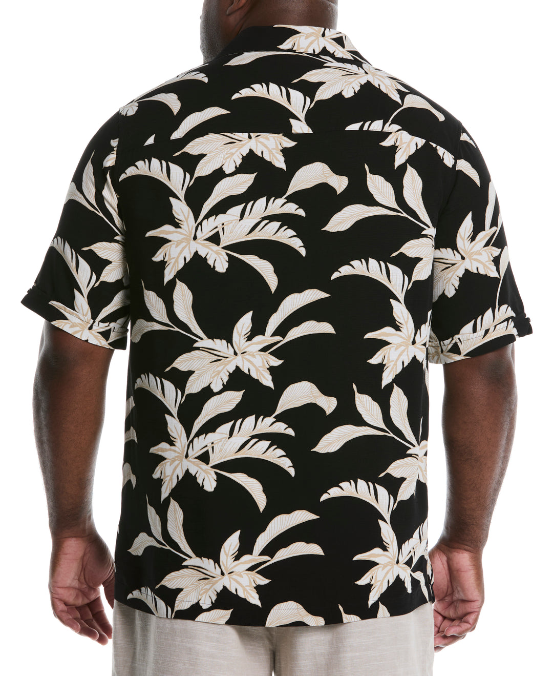 Big & Tall Tropical Print Shirt (Jet Black) 