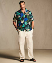 Big & Tall All-Over Tropical Print Shirt-Casual Shirts-Cubavera