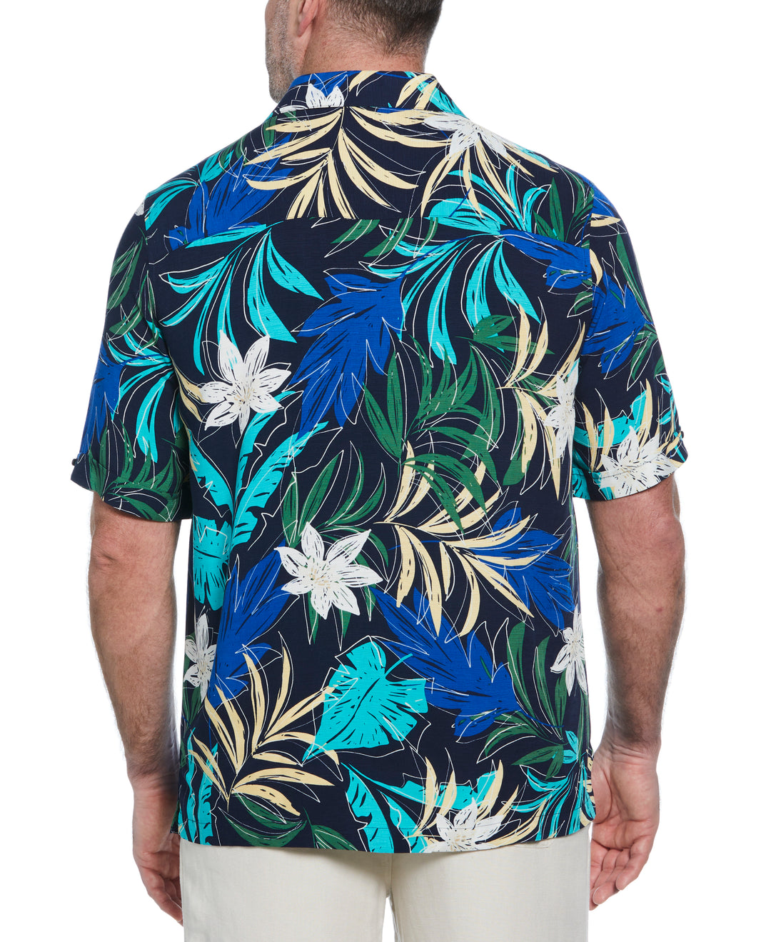 Big & Tall All-over Tropical Print Shirt (Dress Blues) 