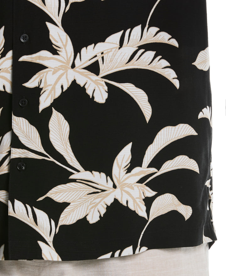 Big & Tall Tropical Print Shirt (Jet Black) 