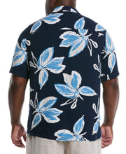 Big & Tall All-Over Tropical Print Shirt (Dress Blues) 