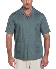 Big & Tall Authentic Embroidered Guayabera Shirt (Balsam Green) 