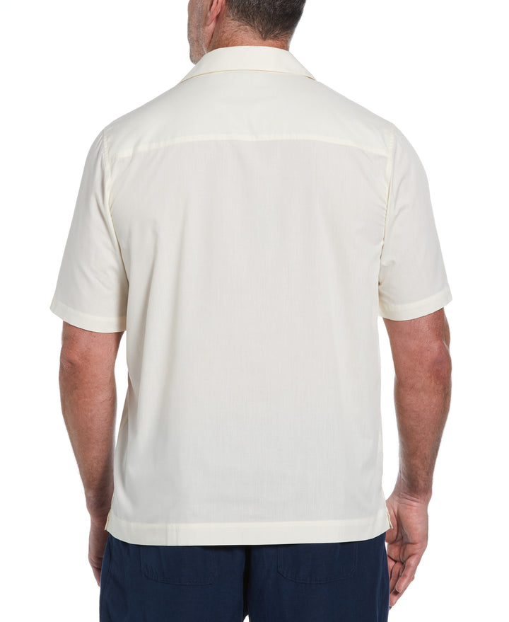 Big & Tall Poplin Guayabera Shirt (Ivory) 