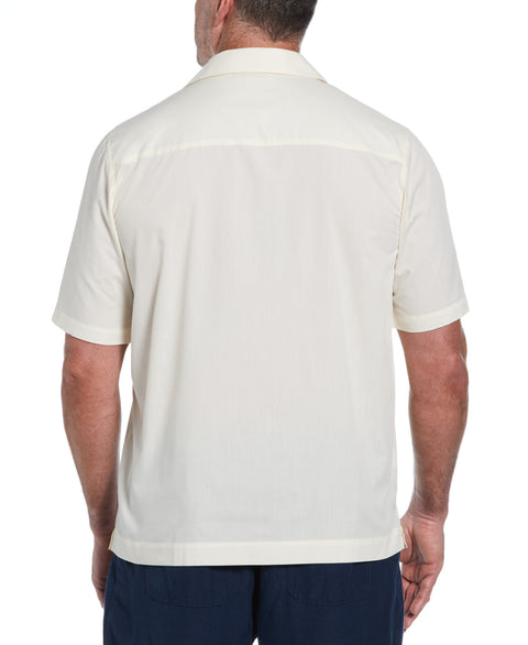 Big & Tall Authentic Embroidered Guayabera Shirt (Ivory) 