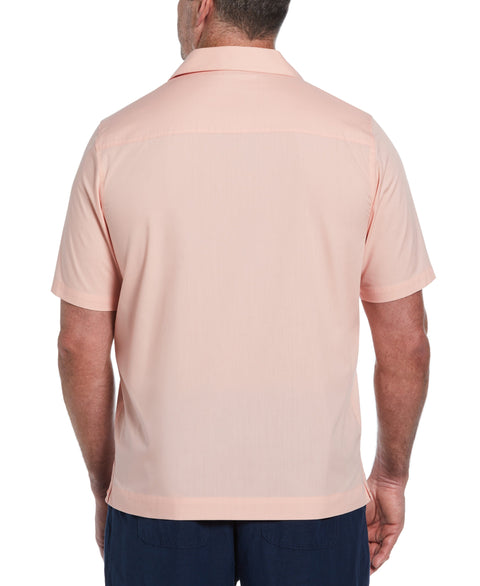 Big & Tall Authentic Embroidered Guayabera Shirt (Coral Cloud) 