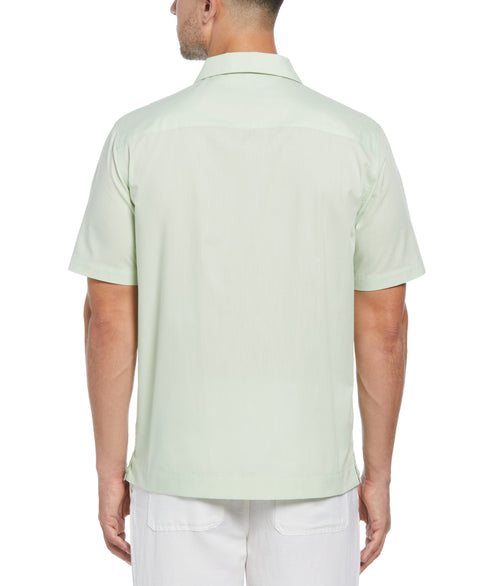 Big and Tall Embroidered Camp Collar Guayabera Shirt (Seacrest) 