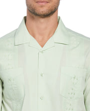 Big and Tall Embroidered Camp Collar Guayabera Shirt (Seacrest) 