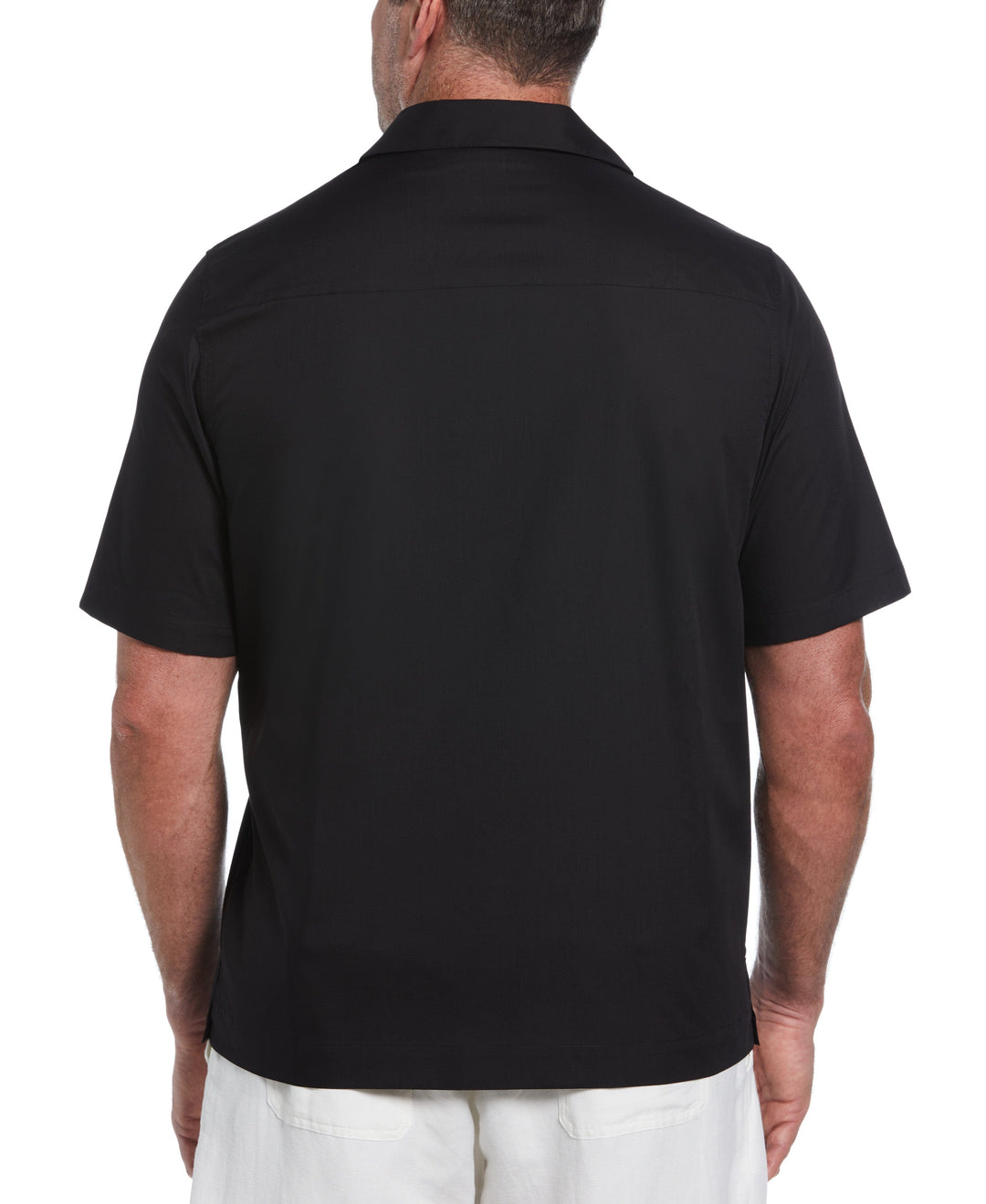 Big & Tall Poplin Guayabera Shirt (Black) 