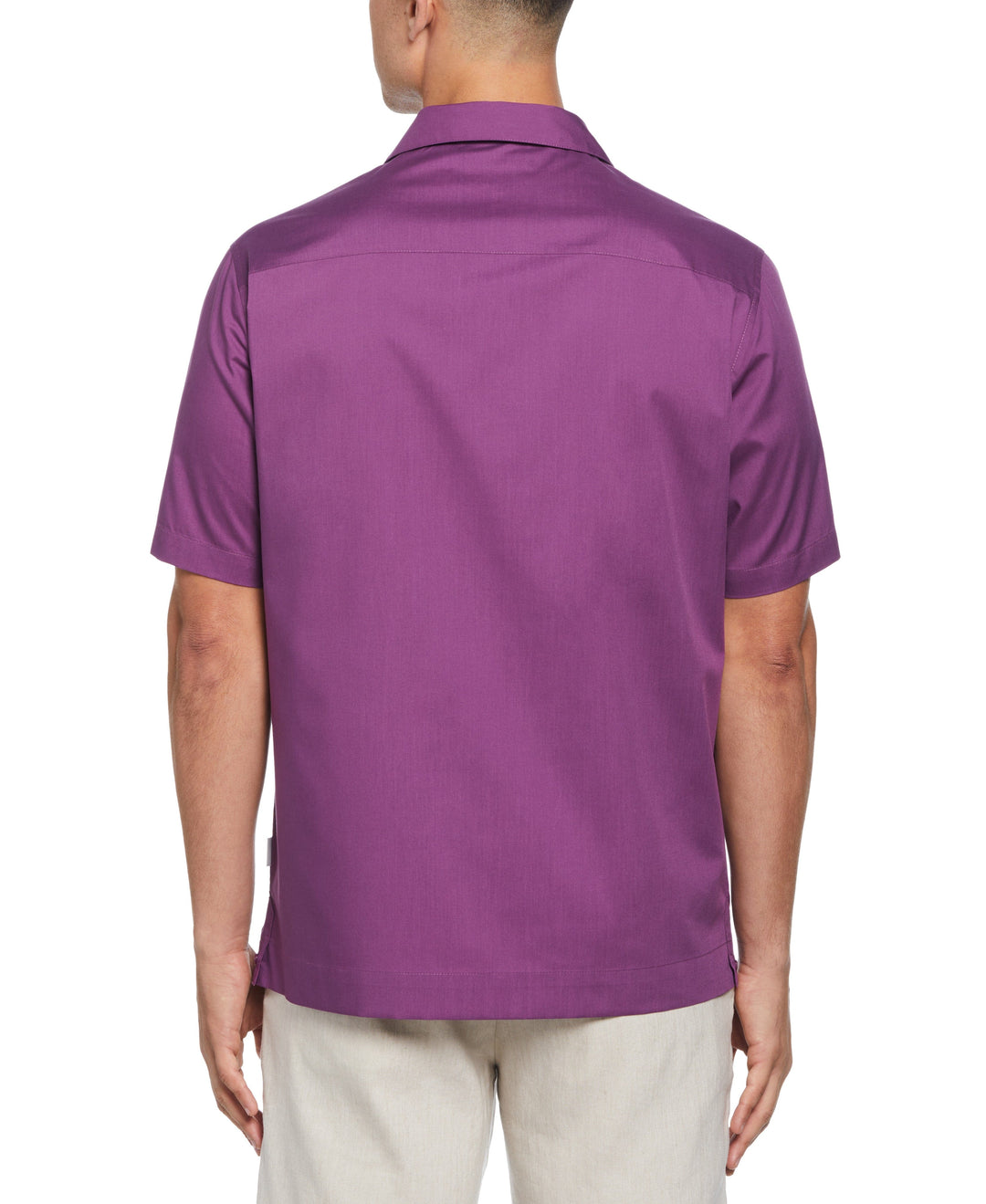 Big & Tall Poplin Guayabera Shirt (Sunset Purple) 