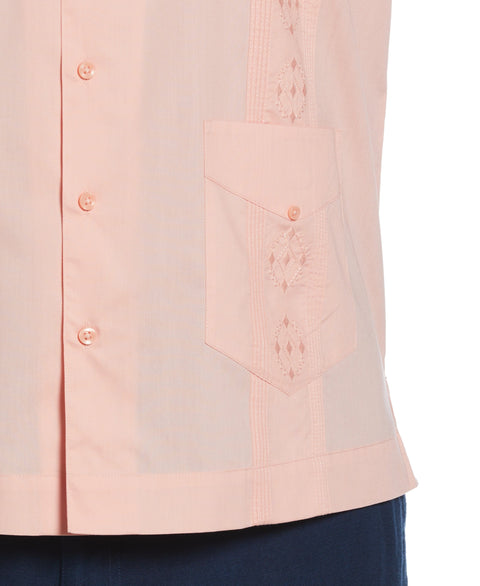 Big & Tall Authentic Embroidered Guayabera Shirt (Coral Cloud) 