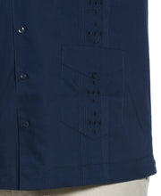 Big & Tall Authentic Embroidered Guayabera Shirt (Dress Blues) 